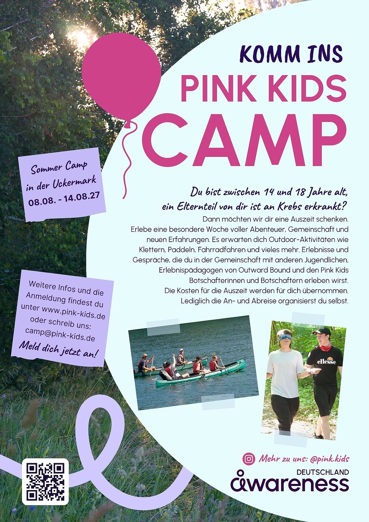 Poster Pink Kids Camp 2027